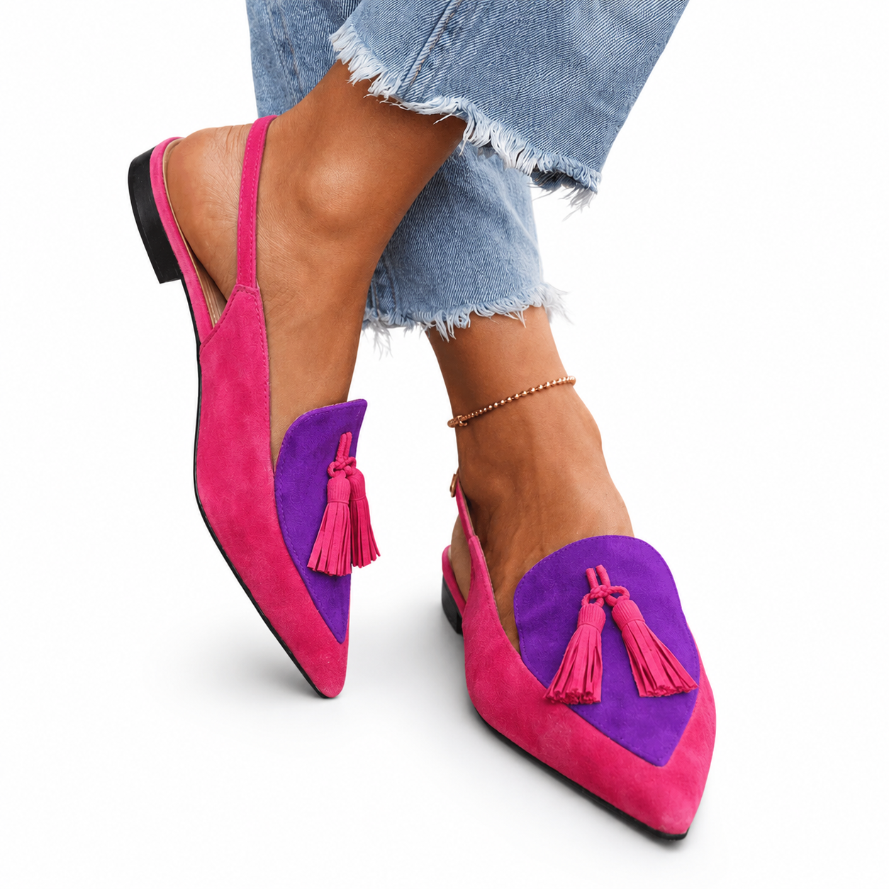 Pointed Toe Slingback Flats