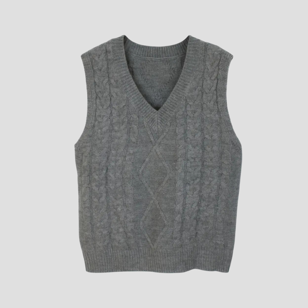 Aveline |  V-Neck Cable Knit Vest