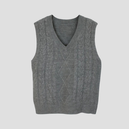 Aveline |  V-Neck Cable Knit Vest