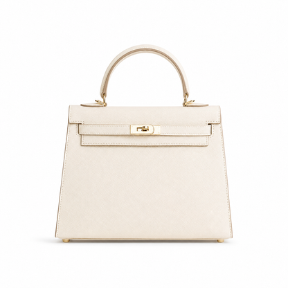 Structured Leather Top Handle Bag