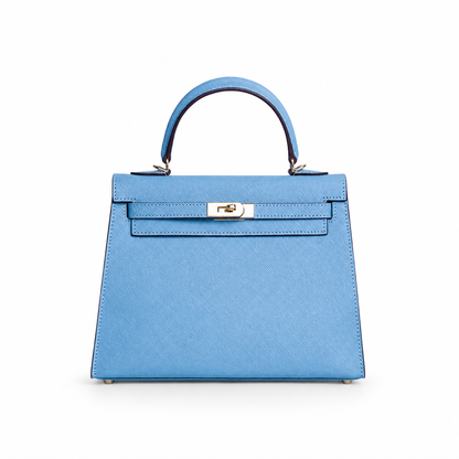 Structured Leather Top Handle Bag