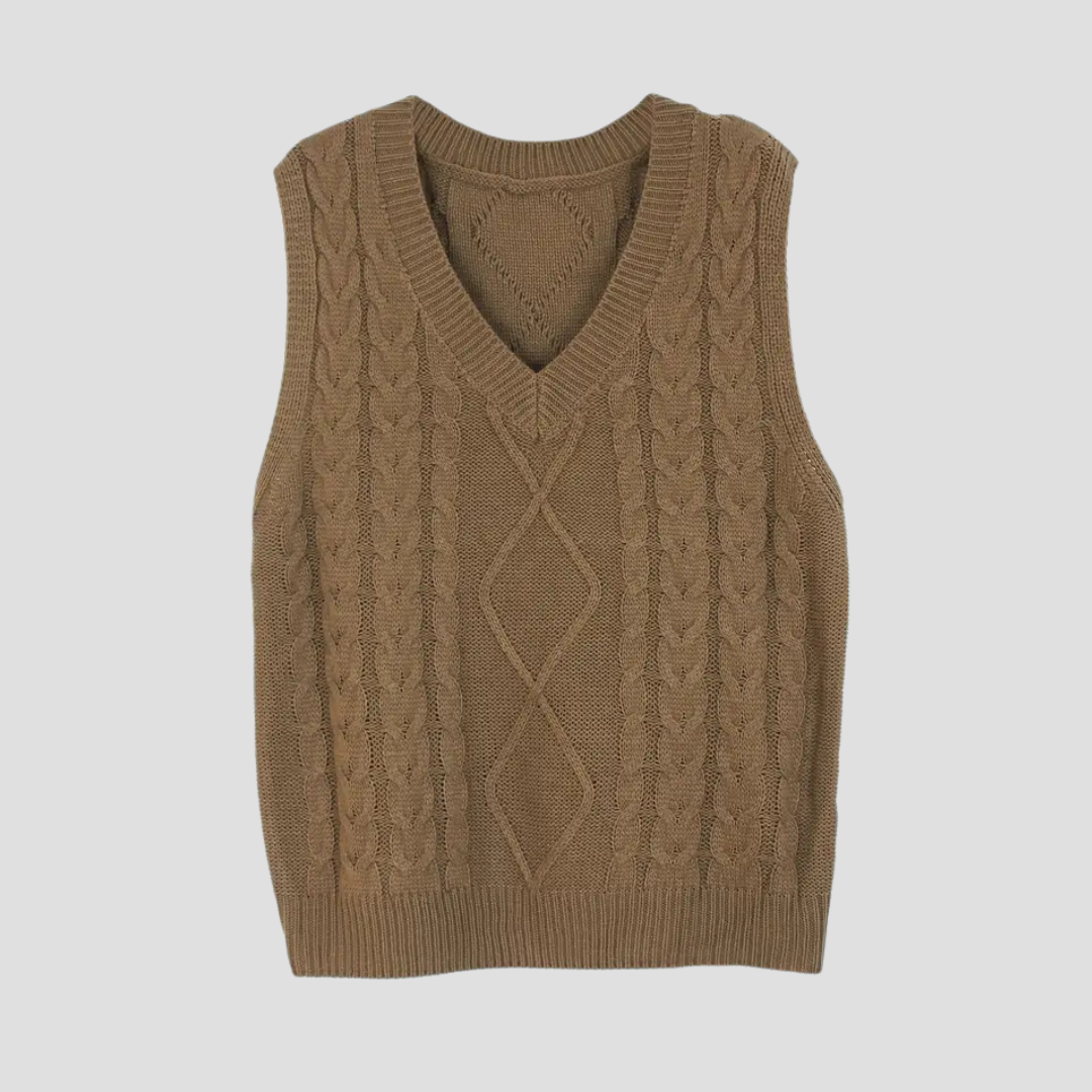 Aveline |  V-Neck Cable Knit Vest