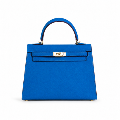 Structured Leather Top Handle Bag