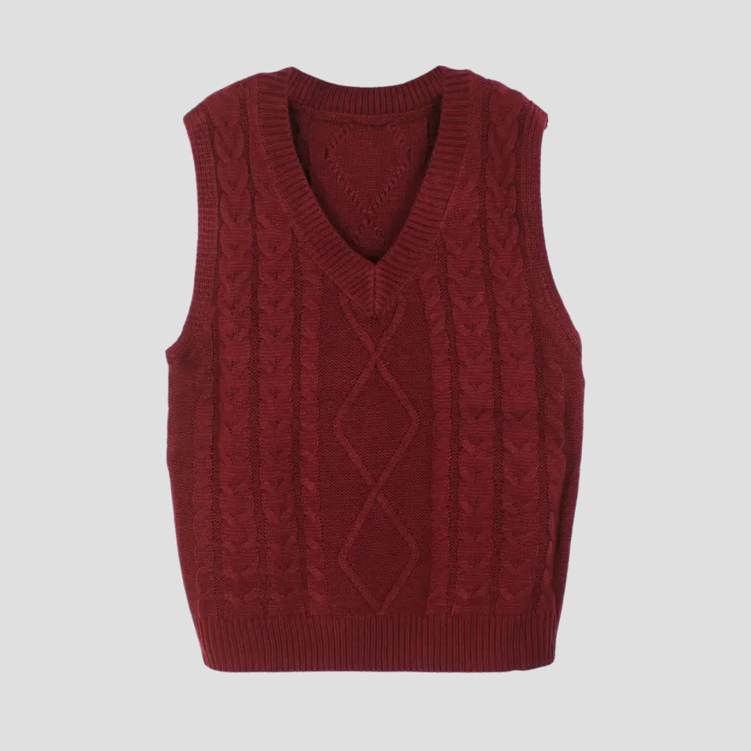 Aveline |  V-Neck Cable Knit Vest