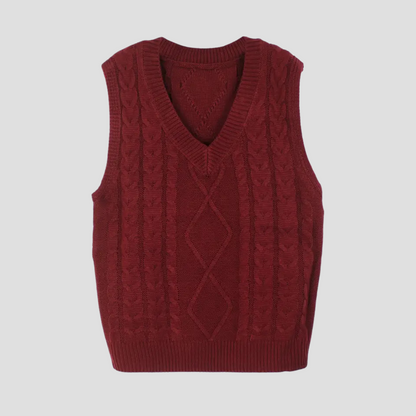 Aveline |  V-Neck Cable Knit Vest