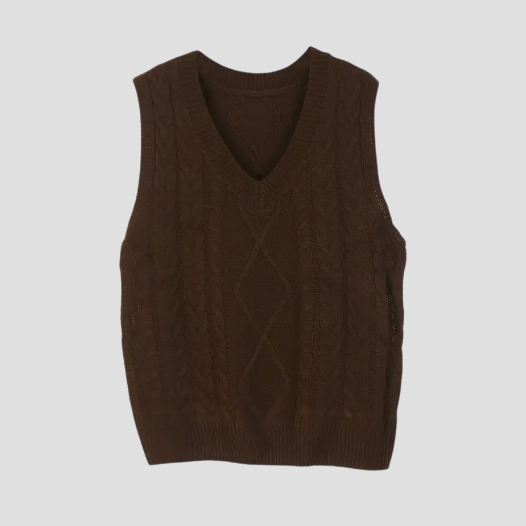Aveline |  V-Neck Cable Knit Vest