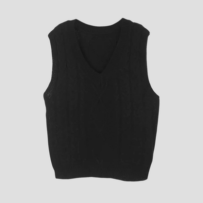 Aveline |  V-Neck Cable Knit Vest