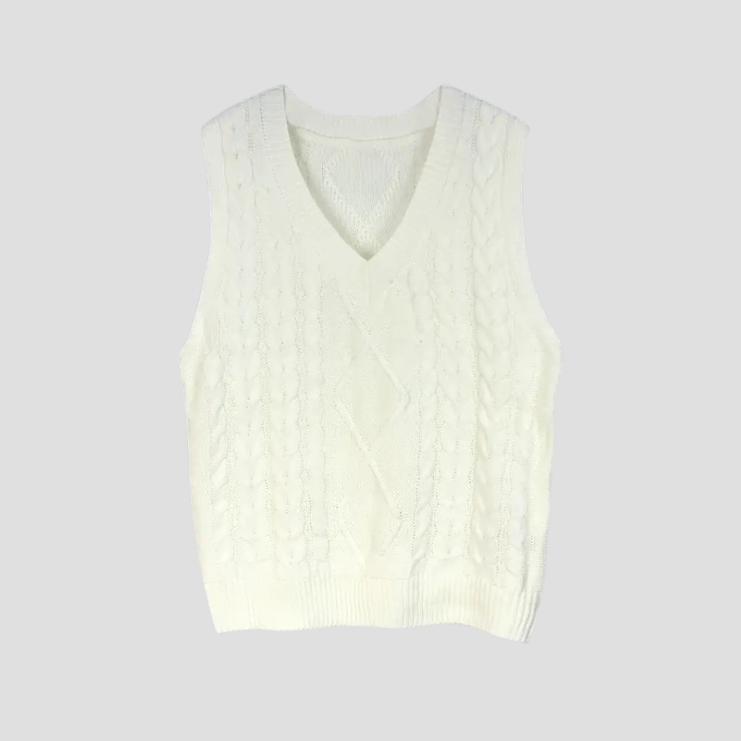 Aveline |  V-Neck Cable Knit Vest