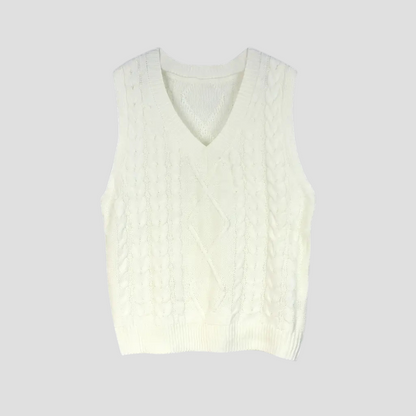 Aveline |  V-Neck Cable Knit Vest