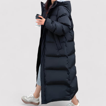 Women's Long Black Harlow Waterproof Puffer Coat Parka Jacket