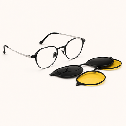 3-in-1 Oval Clip-On Glasses