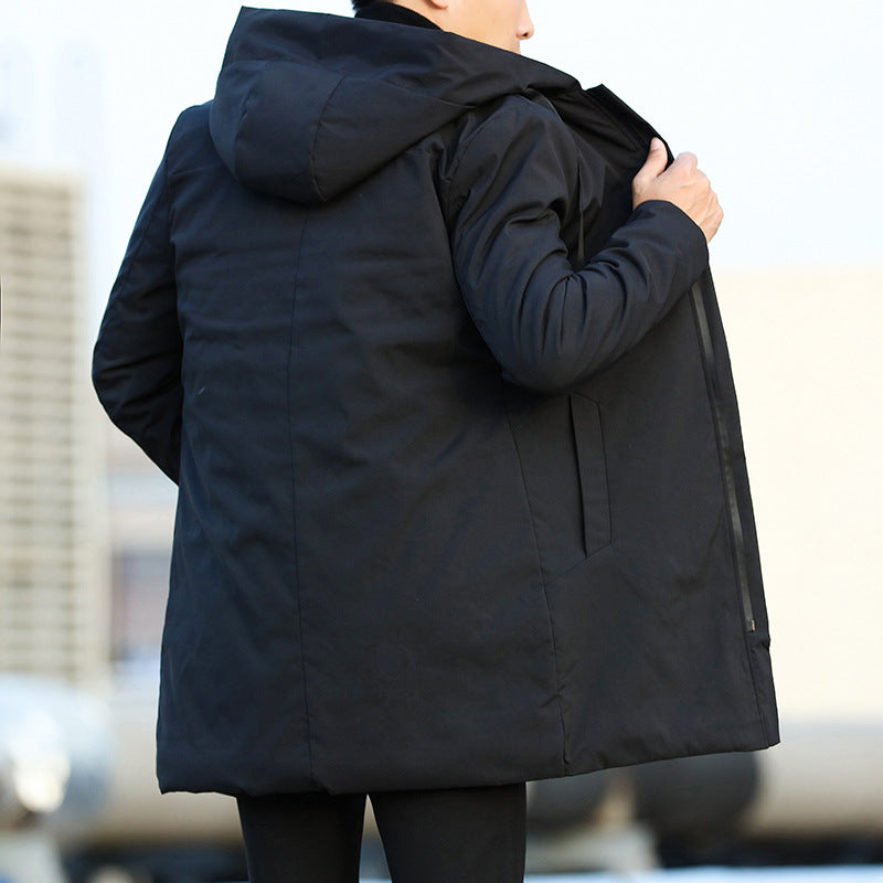 Men's Mid-Length Harrington Quilted Hooded Coat