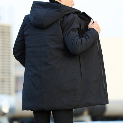 Men's Mid-Length Harrington Quilted Hooded Coat