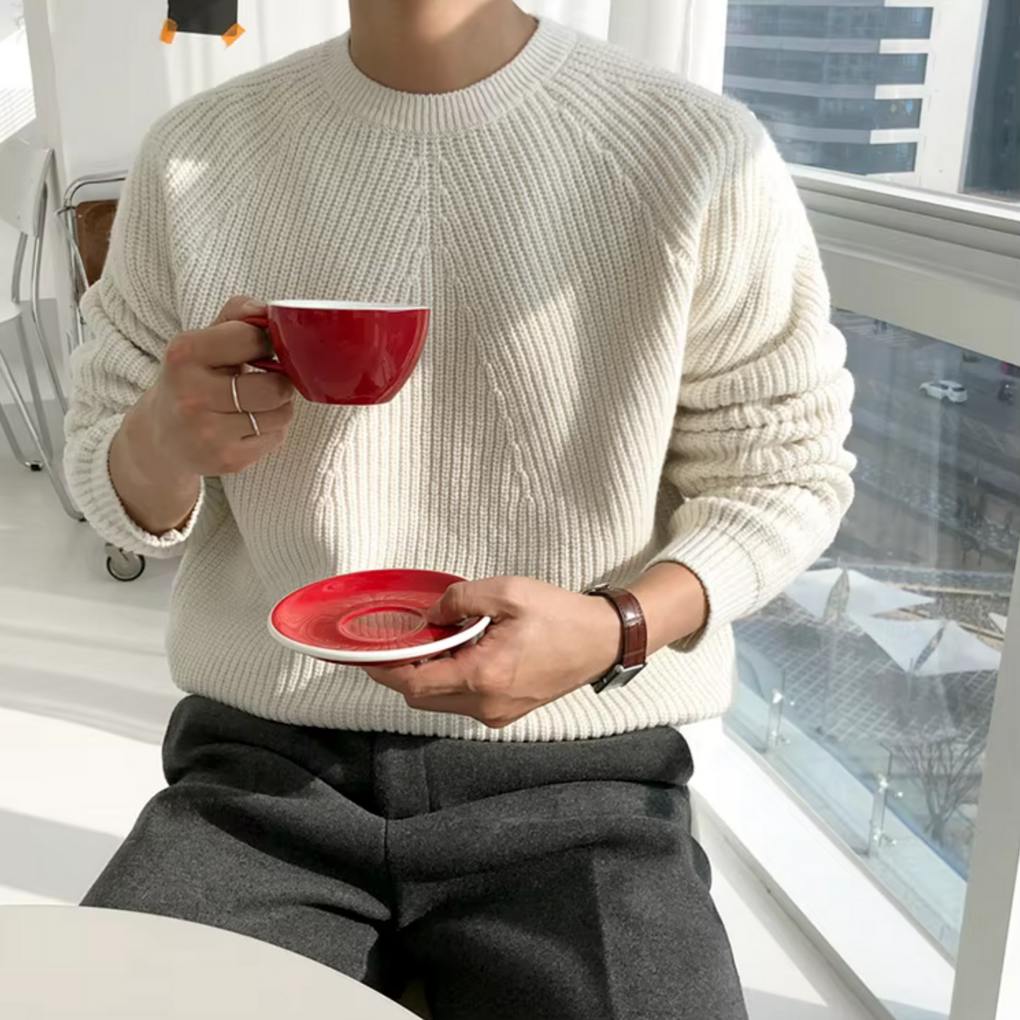 Ellsworth – Relaxed Fit Cotton Ribbed Jumper